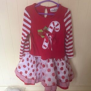 Rare Editions Christmas candy cane dress
